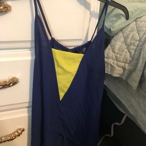Francesca's Blue & yellow tank top